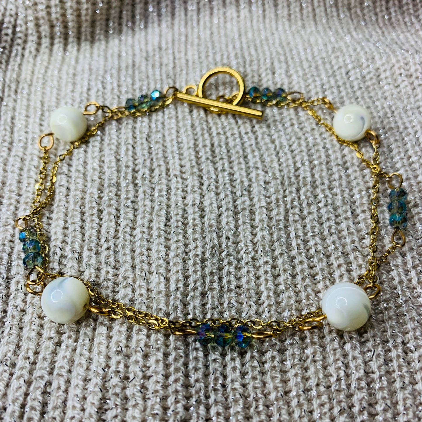 Chaîne de cheville « Douceur nacrée »