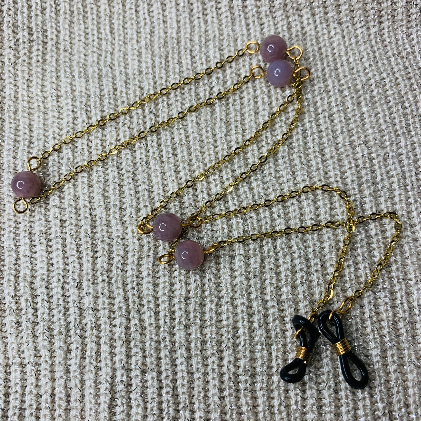 Chaîne de lunettes Quartz rose