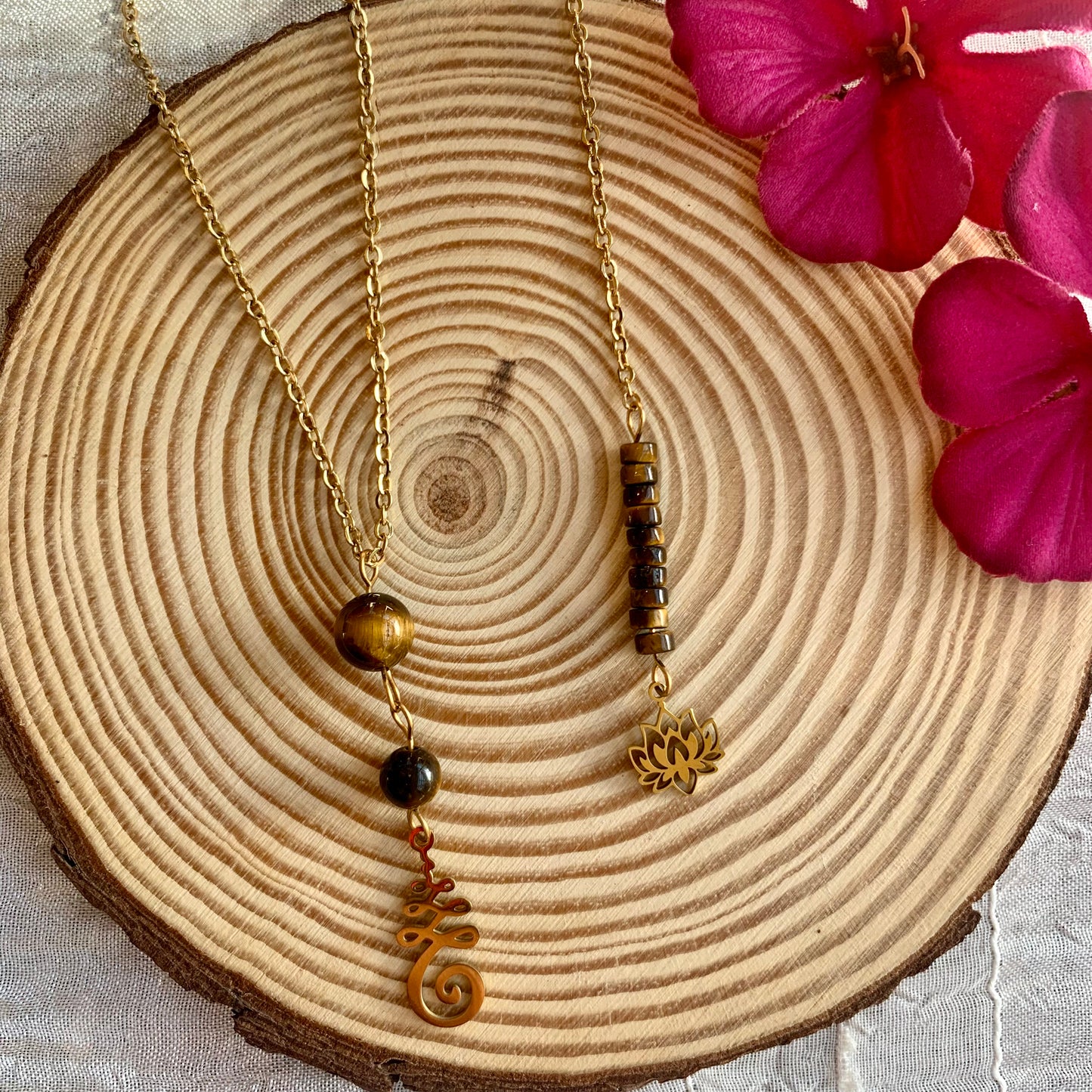 Collier de dos Œil de tigre Unalom