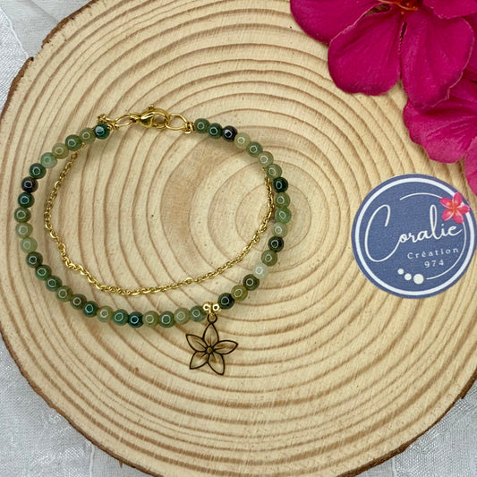 Bracelet Jade vert Frangipanier