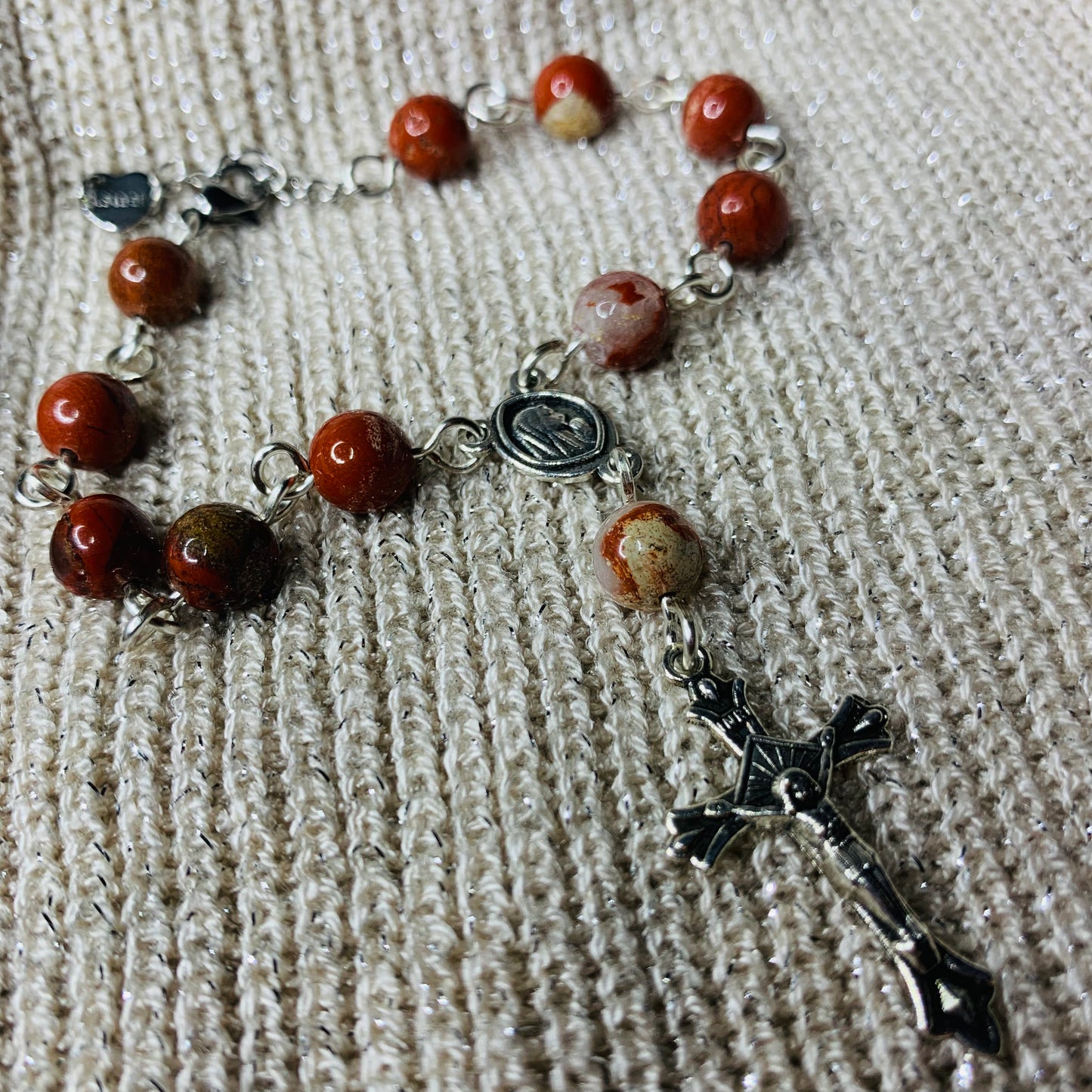 Bracelet Dizainier en Jaspe rouge