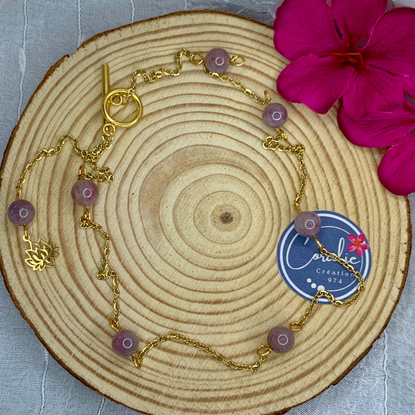 Collier Quartz rose