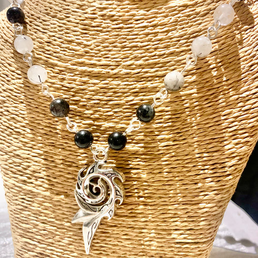 Collier Quartz Tourmaline Totem
