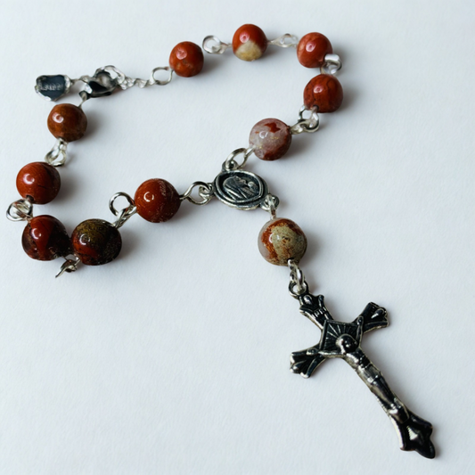 Bracelet Dizainier en Jaspe rouge